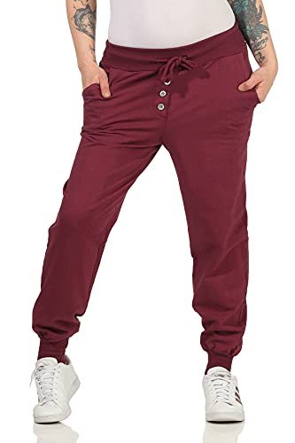 MATY FASHION Jogginghose Damen Sweat Pants Trainingshose Baggy Boyfriend 86 (as3, Numeric, Numeric_36, Numeric_40, Regular, Regular, Bordo, 36-40, Normal) Cover