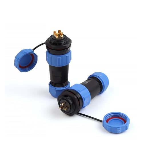 Conector impermeable SP21 IP68 con tuerca trasera de 3 pines para cables eléctricos en paneles 2