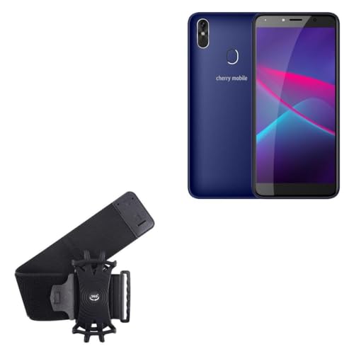 BoxWave Holster Compatible with Cherry Mobile Flare J2 Max - ActiveStretch Sport Armband, Adjustable Armband for Workout and Running - Jet Black