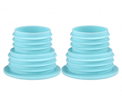 Image of Drain Pipe Seal Hose Silicone Plug,Silicone Sealing Plug Kitchen Pipe Sewer Seal Ring Washing Machine Drain Multipurpose Pipe Connector Bathroom Kitchen Laundry (Blue)