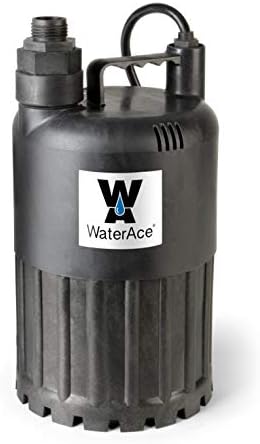 WaterAce WA80UP Submersible Utility Pump, 1/2 HP, Black
