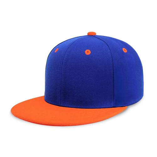 Image of CHOK.LIDS Flat Bill Visor Classic Snapback Hat Blank Adjustable Brim High Top End Trendy Color Style Plain Tone Baseball Cap