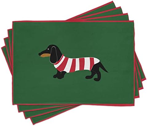 ABAKUHAUS Marble Place Mats Set of 4, Granite Nature Spots, Washable Fabric Placemats for Dining Room Kitchen Table Decor, Pale Grey Dust