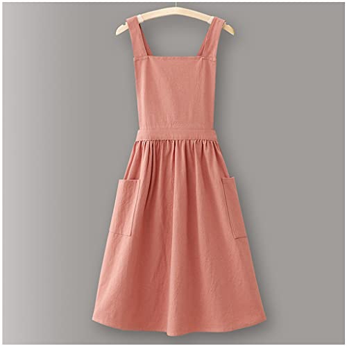 Delantal de algodón Correas cruzadas Diseño de correa trasera Estilo de falda plisada con bolsillos Sin bolitas Sin decoloración Cómodo y resistente al desgaste Adecuado para hoteles Empresas Florer Cover