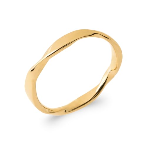 Bague Femme Bijou fiancaille Mariage St Valentin en plaqué or 18 carats vrillée