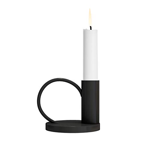 Taper Candle Holders, Candlestick Holder Black, Chamberstick Candle Holder, Black Candlestick Holders, Chime Candle Holders (Black)