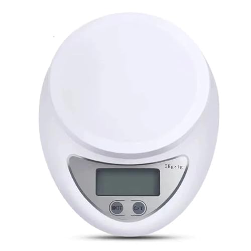 Báscula digital portátil con bandeja de 5 kg, LED, balanza for alimentos, báscula cocina, pequeña, pesaje en gramos(Single scale)