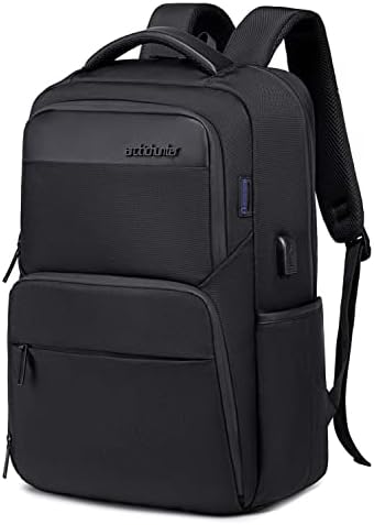 ah arctic hunter Backpack, 15.6 Inch Laptop Bag for Men Business Backpack for Office Travel College 28L Water Resistant Anti-Theft Laptop Backpack with USB Charging Port for Men and Women, Black
