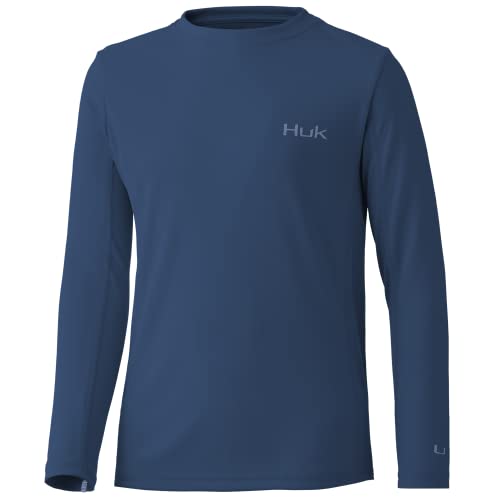 T-shirt anti-UV enfant HUK Icon X bleu titane taille S