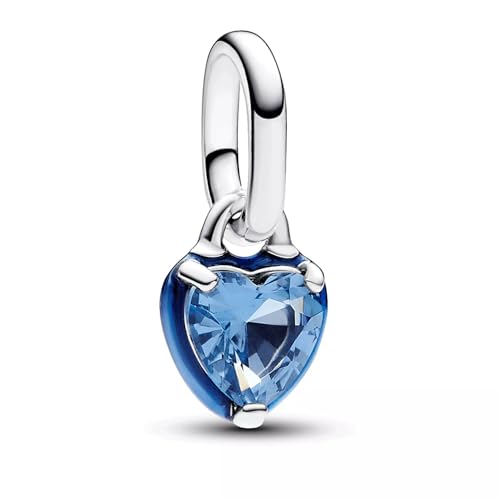 PANDORA ME Mini ciondolo con cuore in argento Sterling con pietra blu e smalto blu