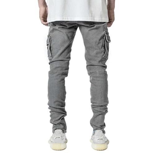 Jeans for Men Slim Fit Mens Skinny Jean Trendy Distressed Straight Leg Stretchy Cargo Denim Jeans4