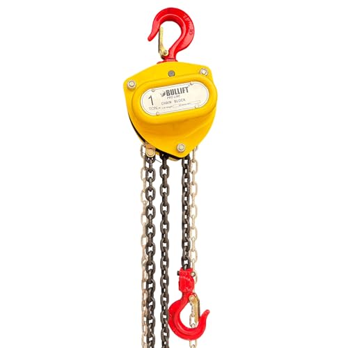 Image of BULLIFT Pro Line 1 Ton Heavy Duty Chain Block - 3 Meters Lift | Industrial Manual Chain Hoist for Workshop, Construction & Warehouse Use