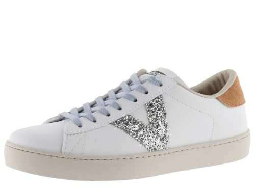 Baskets Berlin Victoria pailletées avec empiècement arrière en croûte de cuir femme