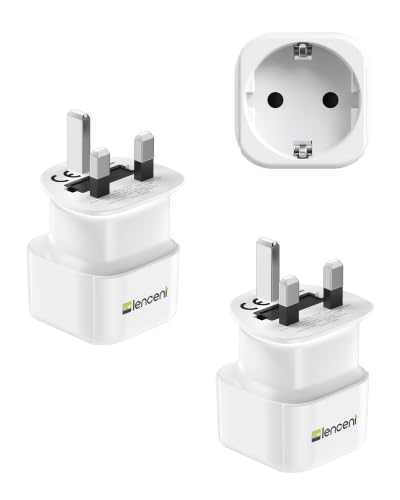 LENCENT 2 Piezas Adaptador Enchufe UK Tipo G de España a Inglaterra