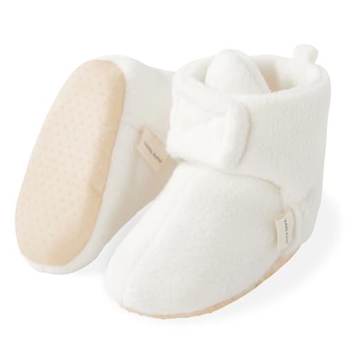 Image of pureborn Unisex Baby Boy Girl Fleece Cozy Booties Warm Infant Shoes