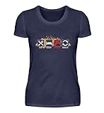 Camiseta de manga corta para mujer con texto en inglés 'Eat Sleep Zocks' Azul (Oxford Blue). L
