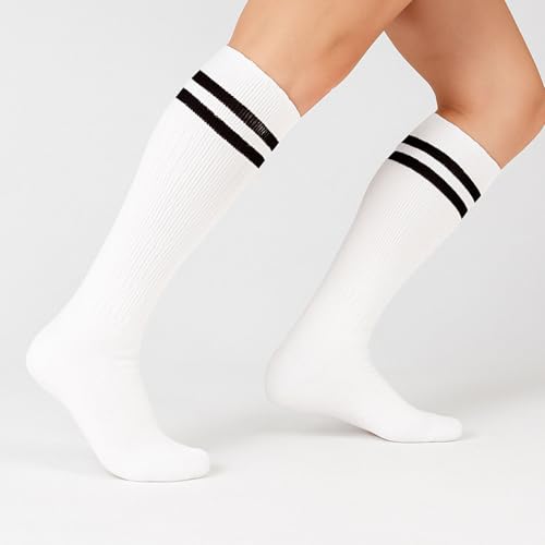 3 Pairs Baseball Socks Softball Knee-High Athletic Socks Casual Stripes Tube Socks for Youth Men and Women2