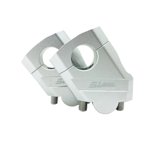 Abrazadera manillar moto universal de 28mm ajustable en aluminio plateado 1