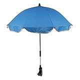 chiwanji Kinder Sonnen Sonnenschutz Ø 65 cm für Kinderwagen Buggy mit Halterung - Blau, 65 cm