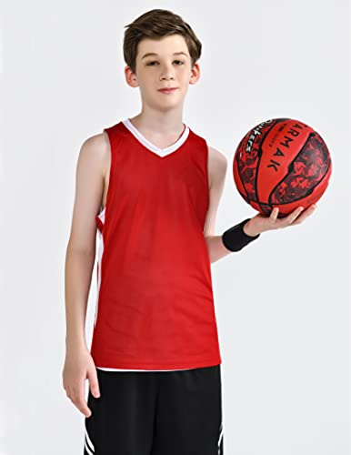 Camisas de basquete esportivas esportivas esportivas de desempenho em malha reversível para meninos