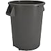 Sparta Bronco Waste Container Trash Container, Round Trash Bin for Disposal, 32 Gallons, Gray