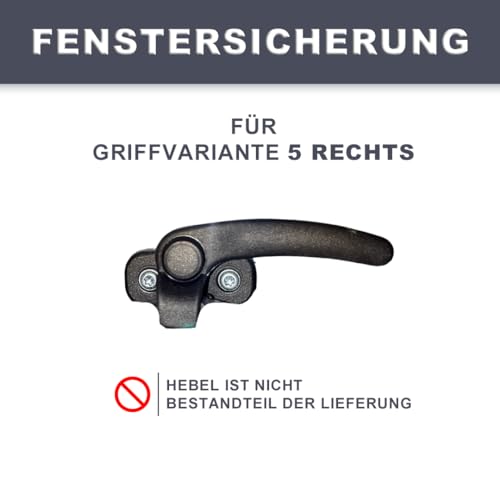 3D-Druck Camper Fenstersicherungen in Schwarz/Einbruchschutz/Verriegelung für Dometic Seitz Fenstergriffe - patentierte Sicherung für Wohnmobil- und Wohnwagenfenster (Typ 5, 2er Set rechts)