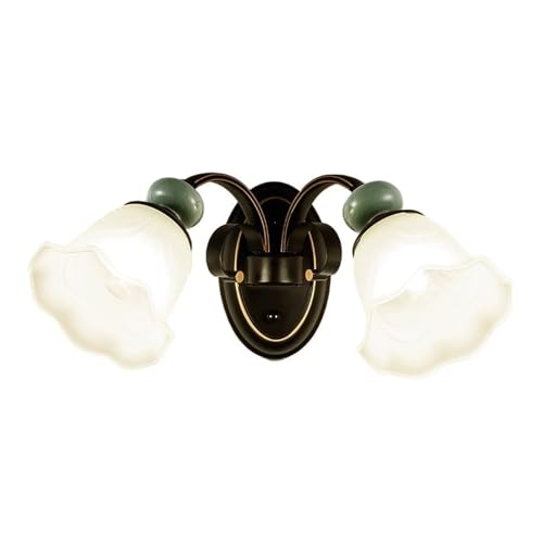 BZXNC European Vintage Wall Sconce Iron Art with Dual Flower