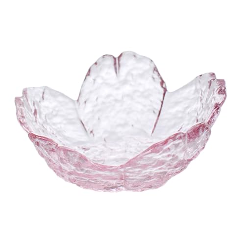 TOBBOMEY 2個 ??ガラス製和風桜型小皿 透明調味料皿 食卓用醤油 ソースディッシュ 和食器 弁スリットデザイン 業務用 家用兼用