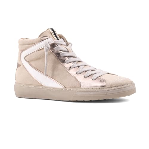 Womens Rooney Glitter High Lace Up Sneakers Shoes Casual - Beige2