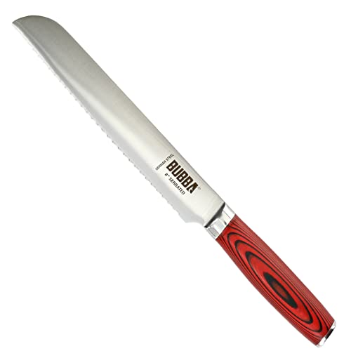 Bubba Kitchen Series 8" Serrated Knife For Easily Slicing Through Bread Crusts, Meats, Tomatoes And More With A Premium German Steel Blade. #TOP20