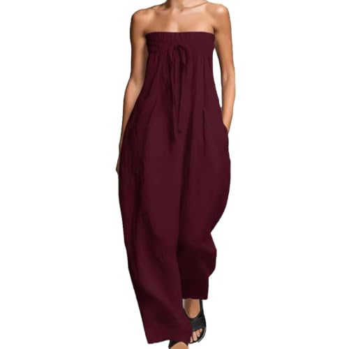 Overol casual para mujer sin tirantes estilo playero y urbano