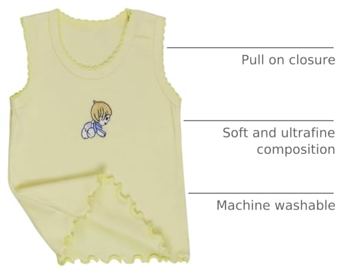 Image of ToBeInStyle Girl's 4 Pack 100% Cotton Ruffle Hem Tank Tops Super Soft Undershirts