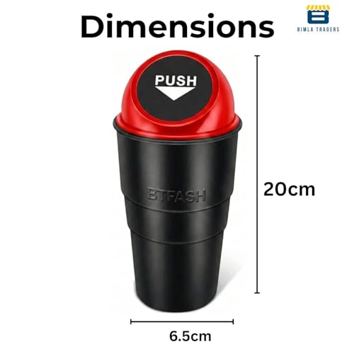 Image of Btag Portable Mini Trash Bin for Car, Office, Home & Travel | Compact Garbage Organizer for Vehicle, Desk, Table & Kitchen | Car Accessories | Pack of 1 | Red