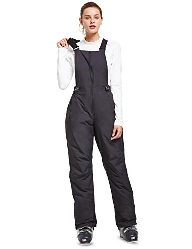 BALEAF Women's Ski Bib Insulated Overalls Snow Pant Black Size S