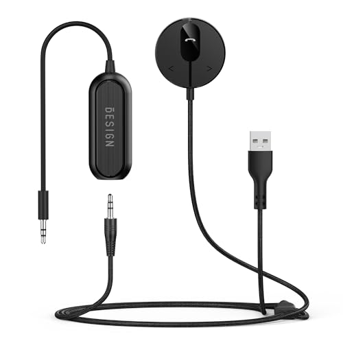 BESIGN BK01 Bluetooth Car Kit, Wireless Aux Receiver for Handsfree Calls and Music Streaming with Ground Loop Noise Filter for Car with Aux Port