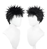 Kirosy Obito Uchiha Tobi Cosplay Wig Heat Resistant Synthetic Hair Role Play Halloween Carnival Masquerade Costume Party Wigs + Wig Cap