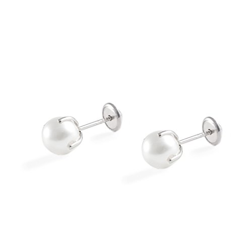 Pendientes niña plata perla 6 mm seguros y elegantes con estuche 2