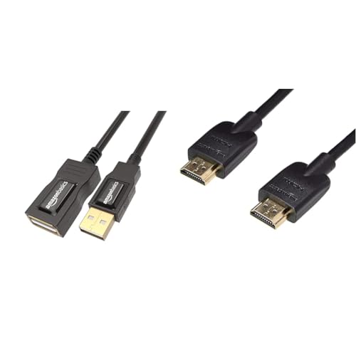 Image of amazon basics Usb 2.0 Extension Cable 2-Pack - A-Male To A-Female For Personal Computer,Printer - 3.