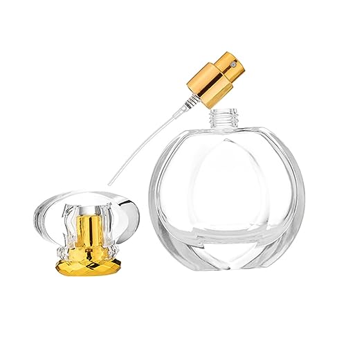 EXQUIMEUBLE Flacone Spray in Vetro Trasparente 50 Ml Per Profumo e Olio Essenziale, Bottiglia Da Viaggio Ricaricabile Per Cosmetici, Adatto a Uso Quotidiano e Regali Per Amiche