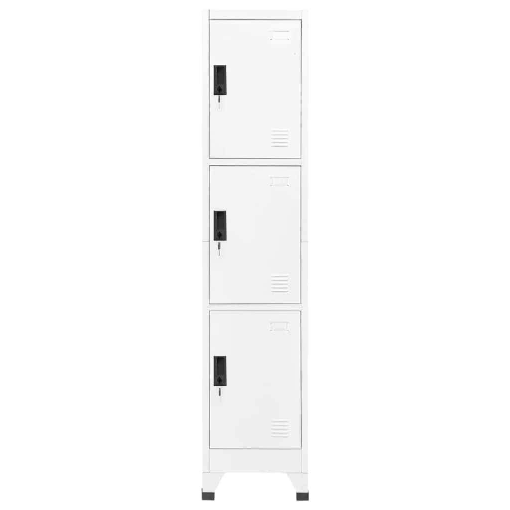 Spind Schrank, Aktenschrank Metall, Schrank Metall, Ordnerschrank, Schließfachschrank Weiß 38x45x180 cm Stahl #3