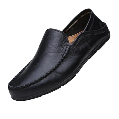 Men's Premium Genuine Leather Casual Slip on Loafers Breathable Driving Shoes Fashion Slipper