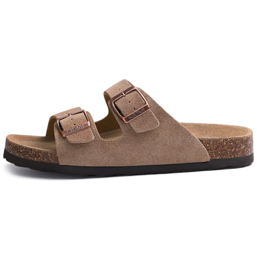 kidmi women39s genuine suede sandals cork footbed summer adjustable slide sandals