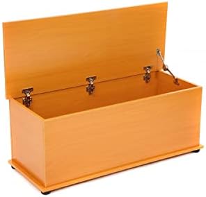 Oypla Beech Effect Wooden Storage Chest Ottoman Blanket Box Toy Chest Trunk