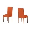 Martina Home Tunisia – Stoelhoes, stof, rugleuning stoelovertrek, oranje, 24 x 30 x 6 cm, 2 stuks