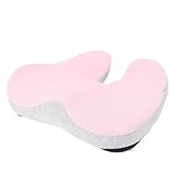 Memory Foam-Sitzkissen, U-förmiges Hohldesign mit Verzogener Kante für Bürostuhl, Autositz, Flugzeug-Gaming-Stuhl, 17,72 X 14,96 X 3,94 Zoll (PINK)