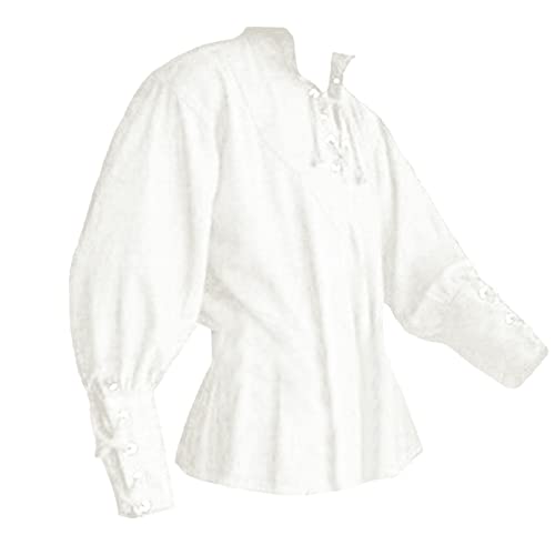 Camisa Medieval para Hombre Vintage - T-Shirt de Manga Larga con