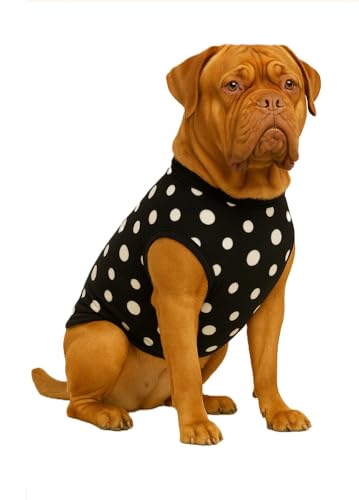 Image of The Pets Company Dog Winter Coat Jacket, Clothes, Windproof, Light Weight, Washable, Ultra Warm Thick Fleece Lined Dog Vest for Cold Weather Protection, (Polka Black Cherry, XX-Large - 30 Inch)