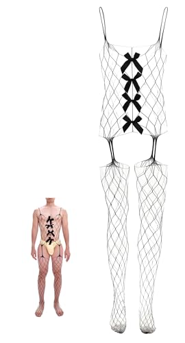 Lingerie sissy homme résille pour silhouette sculptée en body dentelle