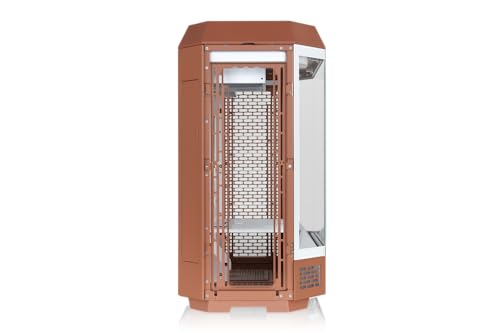Gabinete Thermaltake Tower 600 Mocha Mousse Mid Tower para PC con diseño vertical y soporte para E-ATX y ATX, vidrio templado, soporte para radiador de 420 mm miniatura 3