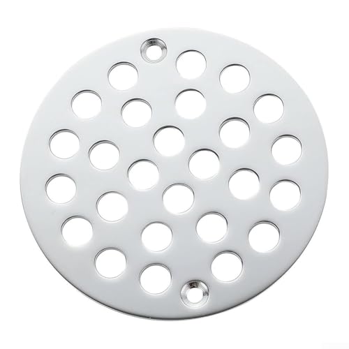 Bouchon de vidange de douche rond chromé à visser de 10,2 cm, filtre de vidange de sol en acier inoxydable 304 pour canalisations de salle de bain standard